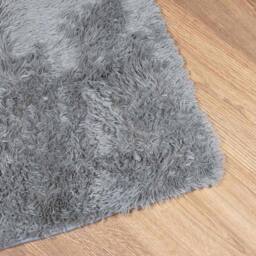 Berkfield Home Shaggy Rug High Pile NAVARRA Light Grey 200x200 cm Polyester - Size: Medium - thumbnail 4