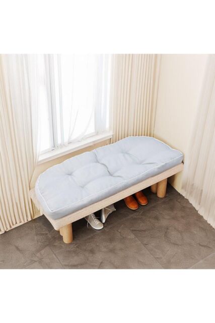 Garden Sanctuary 115cm W x 50cm D Outdoor Curved Bench Cushion in Light Grey - Size: 115 cm W x 50 cm D - image 1