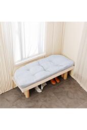 Garden Sanctuary 115cm W x 50cm D Outdoor Curved Bench Cushion in Light Grey - Size: 115 cm W x 50 cm D - thumbnail 1