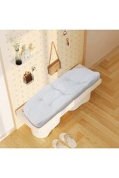 Garden Sanctuary 115cm W x 50cm D Outdoor Curved Bench Cushion in Light Grey - Size: 115 cm W x 50 cm D - thumbnail 2