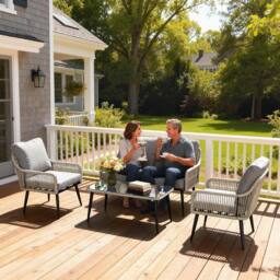 OUTSUNNY Garden Furniture Set, Tempered Glass with 3 Chairs in Light Grey - thumbnail 1