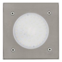 Loops IP67 Outdoor Recessed Ground Light Stainless Steel Square 2.5W Built in LED in Metallics - thumbnail 1
