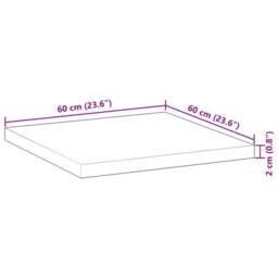 Berkfield Home Table Top Square 60x60x2 cm Solid Wood Acacia in Brown - Size: 60 x 60 x 2 cm - thumbnail 9