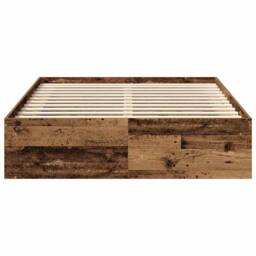 Berkfield Home Bed Frame Frame Old Wood 120x190cm Small Double Wood in Brown - thumbnail 5