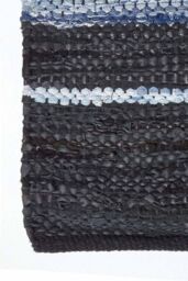 Homescapes Texas Leather & Denim Woven Striped Blue Hall Runner, 66 x 200 cm - Size: 66 cm x 200 cm - thumbnail 3