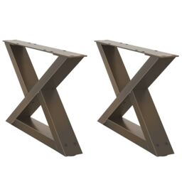 Berkfield Home Coffee Table Legs 2 pcs Natural Steel 60x(30-31.3) cm Steel in Brown - thumbnail 2