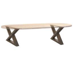 Berkfield Home Coffee Table Legs 2 pcs Natural Steel 60x(30-31.3) cm Steel in Brown - thumbnail 8