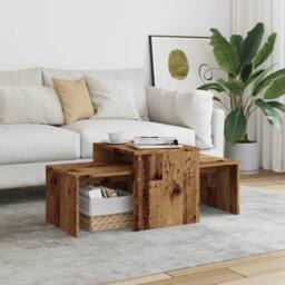 Berkfield Home Coffee Table Old Wood 100x48x40 cm Engineered Wood in Brown - Size: 100 x 48 x 40 cm - thumbnail 3