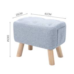 KORVIXA Fabric Footstool Foot Rest Stool Pouffe Ottoman in Grey - Size: 100 cm - thumbnail 2