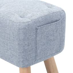 KORVIXA Fabric Footstool Foot Rest Stool Pouffe Ottoman in Grey - Size: 100 cm - thumbnail 3