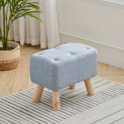 KORVIXA Fabric Footstool Foot Rest Stool Pouffe Ottoman in Grey - Size: 100 cm - thumbnail 5