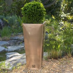 Primrose Outdoor Zinc Flared Square Planter Copper Finish Plant Pot 89cm - thumbnail 2