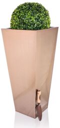 Primrose Outdoor Zinc Flared Square Planter Copper Finish Plant Pot 89cm - thumbnail 4