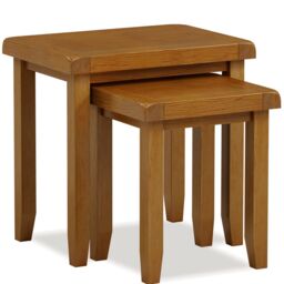 Rest Relax Elston Oak Nest Of 2 Tables in Brown - thumbnail 3