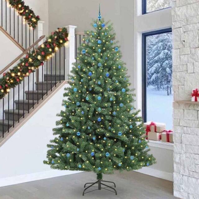 Berkfield Home Artificial Hinged Christmas Tree Green 300 cm PVC & Metal - image 1