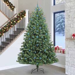 Berkfield Home Artificial Hinged Christmas Tree Green 300 cm PVC & Metal