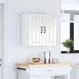Berkfield Home Kitchen Wall Cabinet Lucca High Gloss White Engineered Wood - thumbnail 4