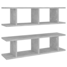 Berkfield Home Wall Shelves 2 pcs Concrete Grey 75x18x20 cm Engineered Wood - Size: 75 x 18 x 20 cm - thumbnail 2