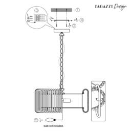 Pagazzi May 3-Light Chrome Ceiling Pendant in Silver - thumbnail 9