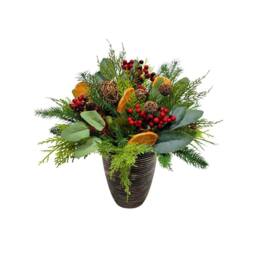 Shatchi 16Inch Red Berry Topiary - Christmas Decoration in Green