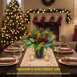 Shatchi 16Inch Red Berry Topiary - Christmas Decoration in Green - thumbnail 7