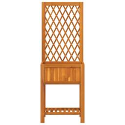 Berkfield Home Planter with Trellis & Shelf 55x29.5x152 cm Solid Wood Acacia in Brown - thumbnail 4