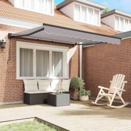 Berkfield Home Retractable Awning Manual Light Grey 300x250 cm Polyester