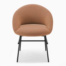 FurnitureboxUK 2x Nella Pale Terracotta Orange Fabric Dining Chairs - thumbnail 7