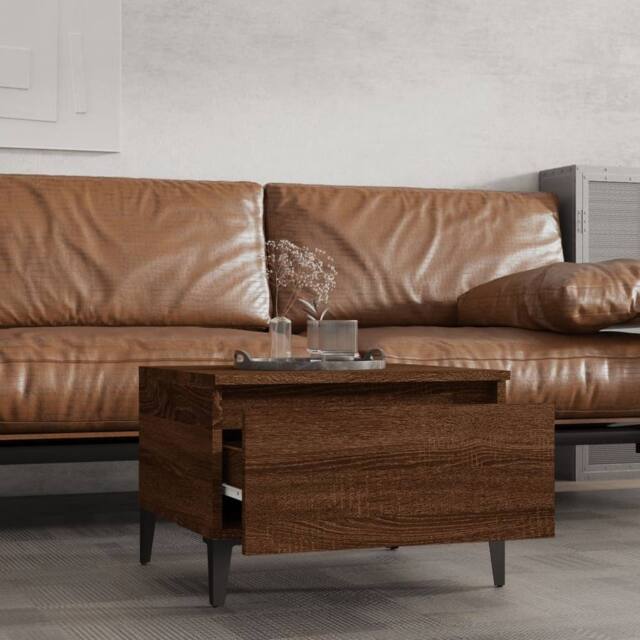 Berkfield Home Side Tables 2 pcs Brown Oak 50x46x35 cm Engineered Wood - Size: 50 x 46 x 35 cm - image 1