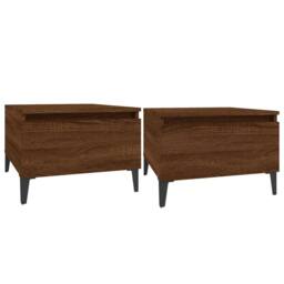 Berkfield Home Side Tables 2 pcs Brown Oak 50x46x35 cm Engineered Wood - Size: 50 x 46 x 35 cm - thumbnail 3