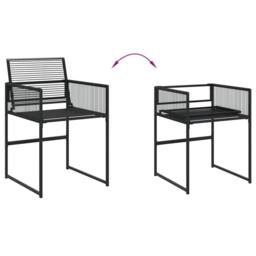 Berkfield Home Beautiful 7 Piece Garden Dining Set Black Poly Rattan - thumbnail 4
