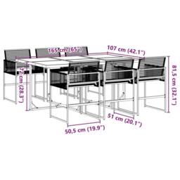 Berkfield Home Beautiful 7 Piece Garden Dining Set Black Poly Rattan - thumbnail 9