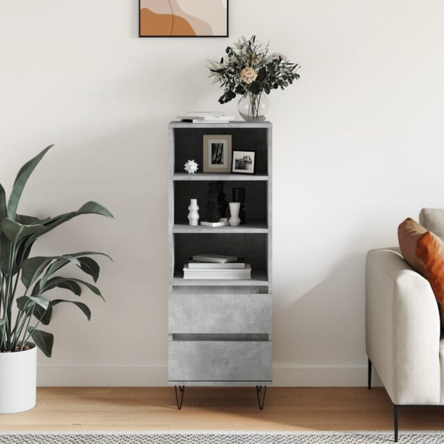 Berkfield Home Highboard Concrete Grey 40x36x110 cm Engineered Wood - Size: 40 x 36 x 110 cm - image 1