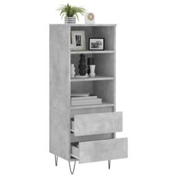 Berkfield Home Highboard Concrete Grey 40x36x110 cm Engineered Wood - Size: 40 x 36 x 110 cm - thumbnail 4