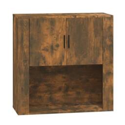 Berkfield Home Wall Cabinet Smoked Oak 80x33x80 cm Engineered Wood in Brown - Size: 80 x 33 x 80 cm - thumbnail 1
