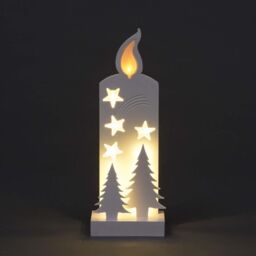 Shatchi Wooden Christmas Decoration Pre Lit LED Silhouette Nativity Scene Ornament Table Window Battery Operated, White, 36Cm in White - thumbnail 5