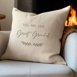 Aye Do Gifts Men's Personalised Great Grandad, Papa, Pop's Cushion in Cream - Size: 40 cm x 40 cm