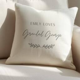 Aye Do Gifts Men's Personalised Great Grandad, Papa, Pop's Cushion in Cream - Size: 40 cm x 40 cm - thumbnail 3