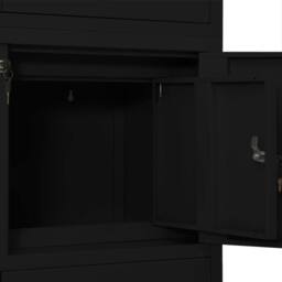 Berkfield Home Office Cabinet Black 90x40x180 cm Steel - Size: 90 x 40 x 180 cm - thumbnail 6