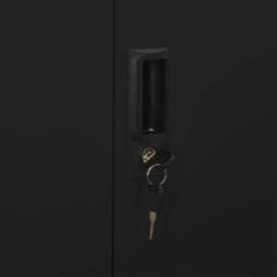 Berkfield Home Office Cabinet Black 90x40x180 cm Steel - Size: 90 x 40 x 180 cm - thumbnail 8