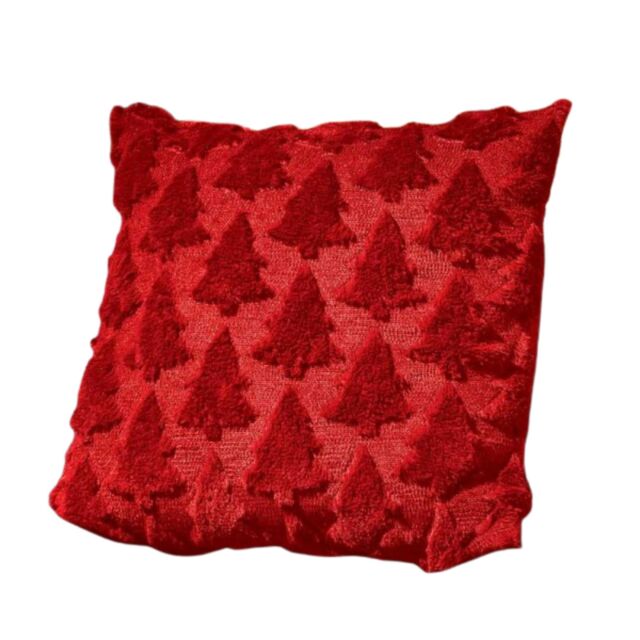 Samuel Alexander 45 x 45cm Soft Fabric Christmas Tree Chair Cushion in Red - Size: 45 x 45 cm - image 1