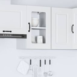 Berkfield Home Kitchen Wall Cabinet with Glass Door Kalmar White Engineered Wood - thumbnail 4
