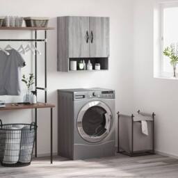 Berkfield Home Wall Cabinet Grey Sonoma 60x31x70 cm Engineered Wood - Size: 60 x 31 x 70 cm - thumbnail 2