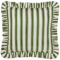 Furn Feeoni Ruffle Floral Cotton Cushion in Green - Size: 43 cm x 43 cm - thumbnail 2
