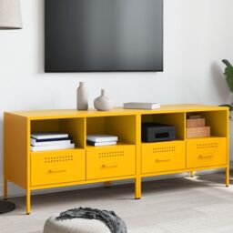 Berkfield Home TV Cabinets 2 pcs Mustard Yellow 68x39x50.5 cm Steel