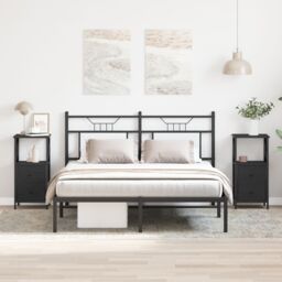 Berkfield Home Nightstands 2 Pack Black Oak 34x35.5x70 cm Made of Engineered Wood - thumbnail 4