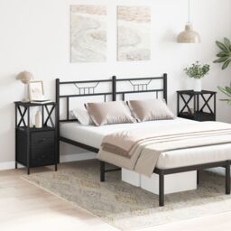 Berkfield Home Nightstands 2 Pack Black Oak 34x35.5x70 cm Made of Engineered Wood - thumbnail 1