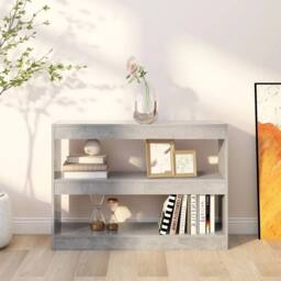 Berkfield Home Classic Book Cabinet/Room Divider Concrete Grey 100x30x72 cm - Size: 100 x 30 x 72 cm - thumbnail 6