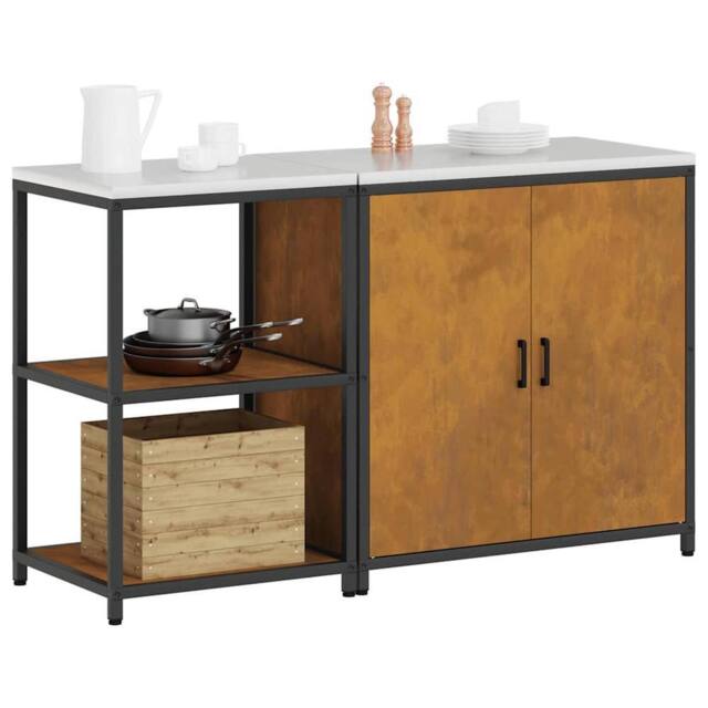 Berkfield Home Modern with Shelf with Storage with Door Adjustable 2 pcs Black C in Brown - image 1