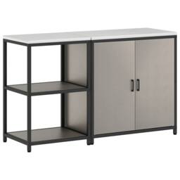 Berkfield Home Modern with Shelf with Storage with Door Adjustable 2 pcs Black C in Brown - thumbnail 9